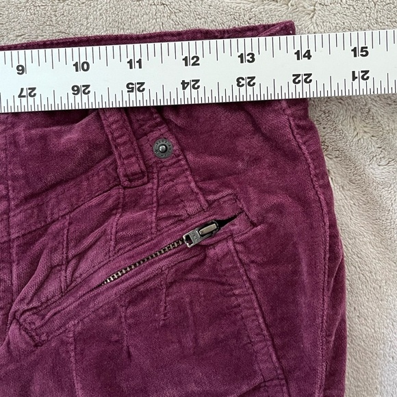 Free People Hit Back Slim Flare Pants Size 0 Button Fly Stretch Cords Velvet - Picture 13 of 15